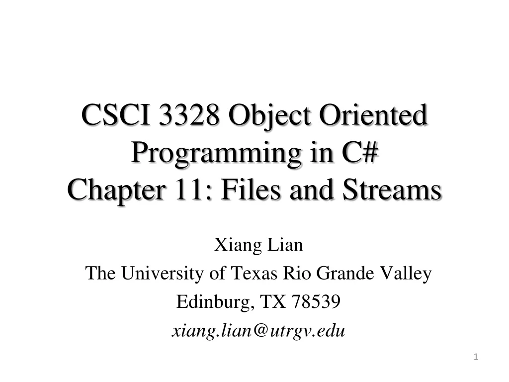 csci 3328 object oriented programming in c chapter 11 files and streams