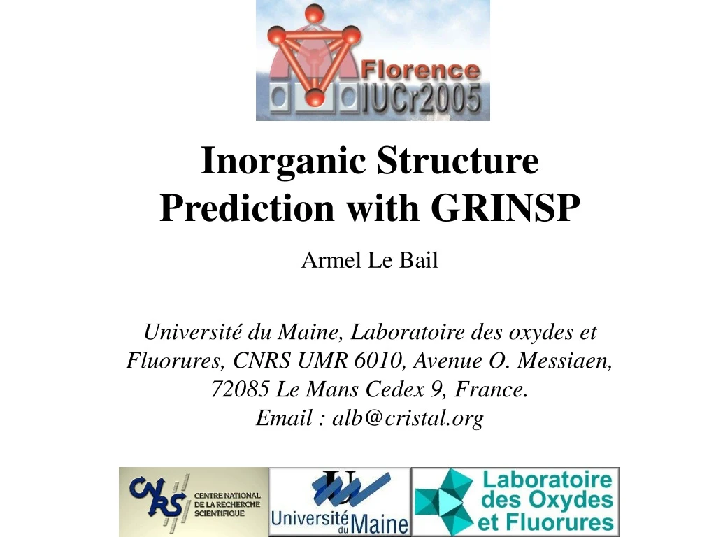 inorganic structure prediction with grinsp armel