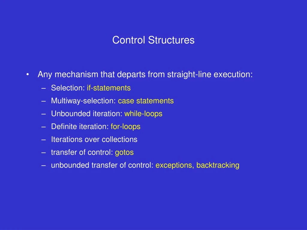 control structures