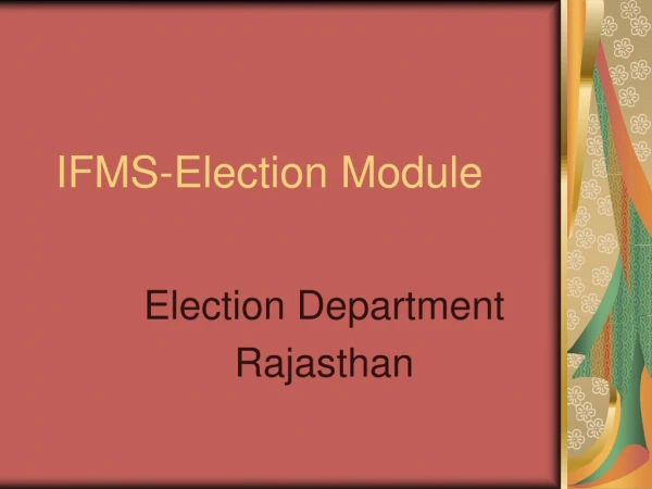 IFMS-Election Module