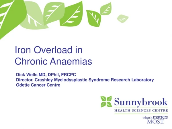 Iron Overload in Chronic Anaemias