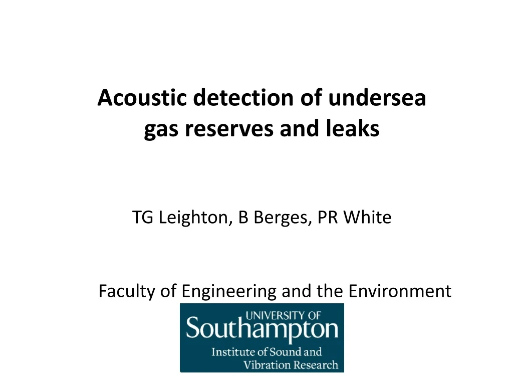 acoustic detection of undersea gas reserves