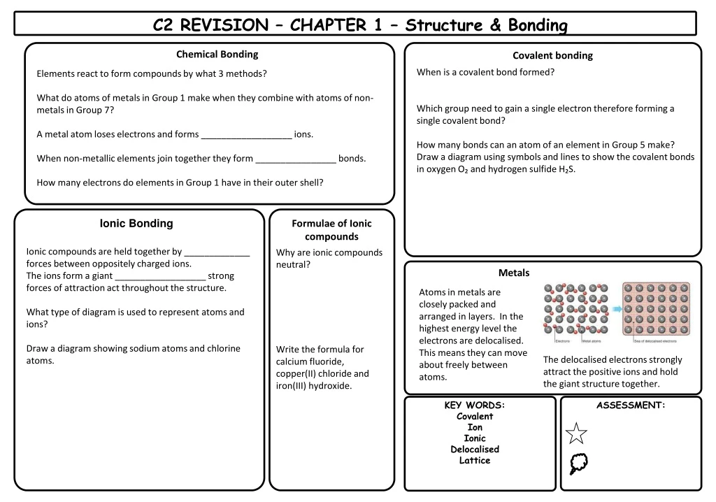 c2 revision chapter 1 structure bonding