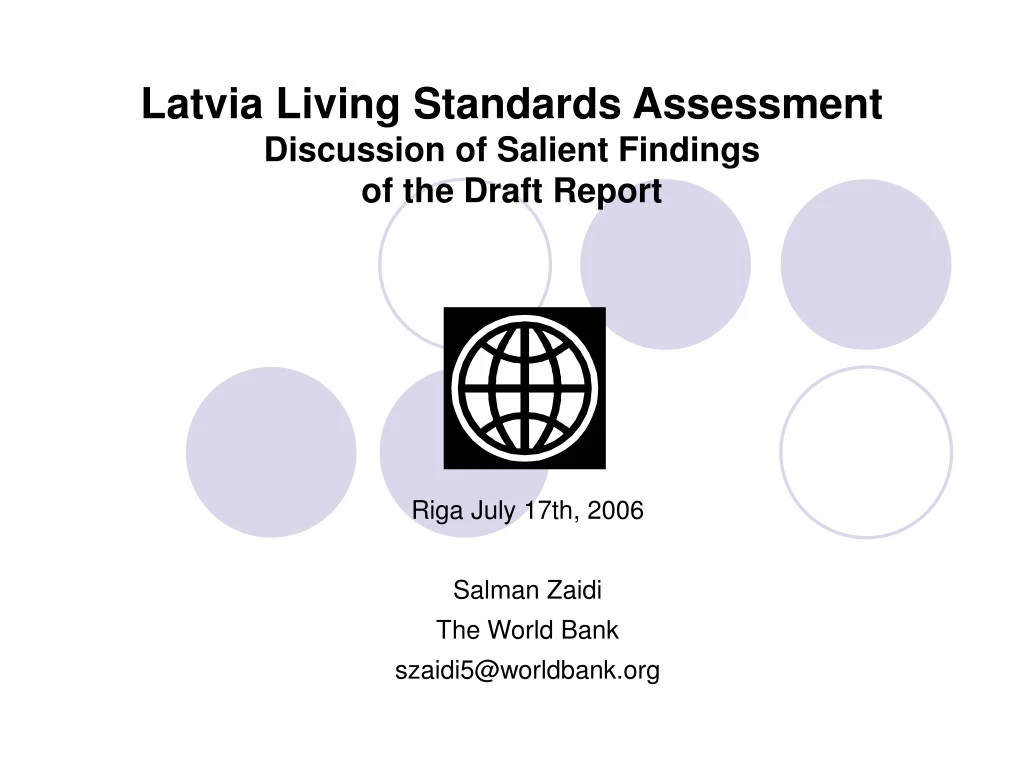 latvia living standards assessment discussion of salient findings of the draft report