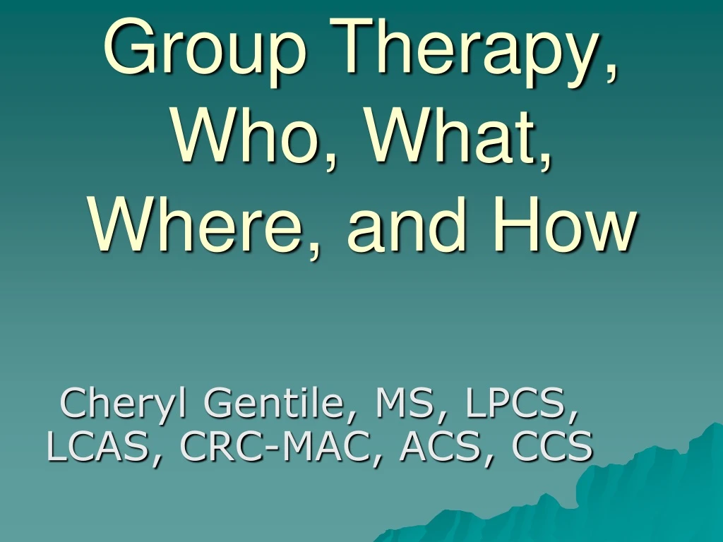 group therapy who what where and how