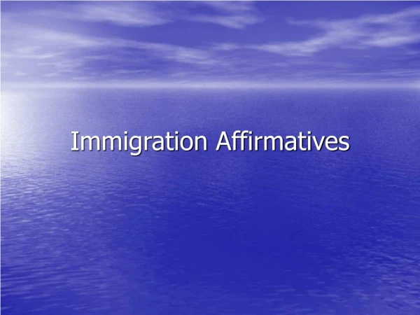 Immigration Affirmatives