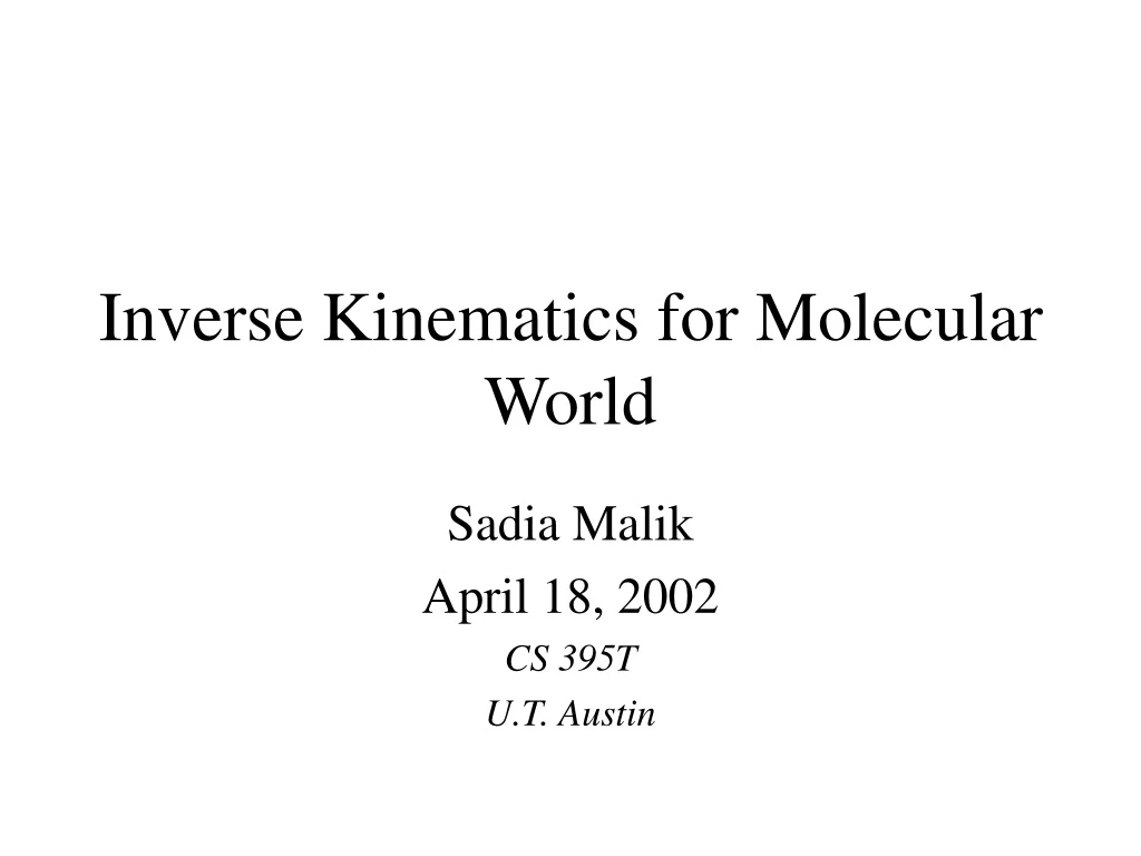 inverse kinematics for molecular world