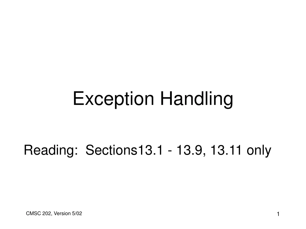 exception handling