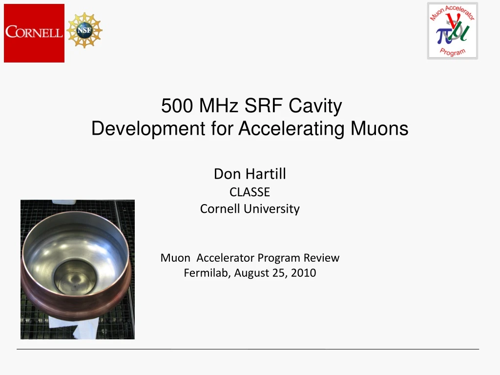 500 mhz srf cavity development for accelerating