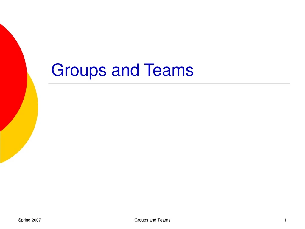 groups and teams