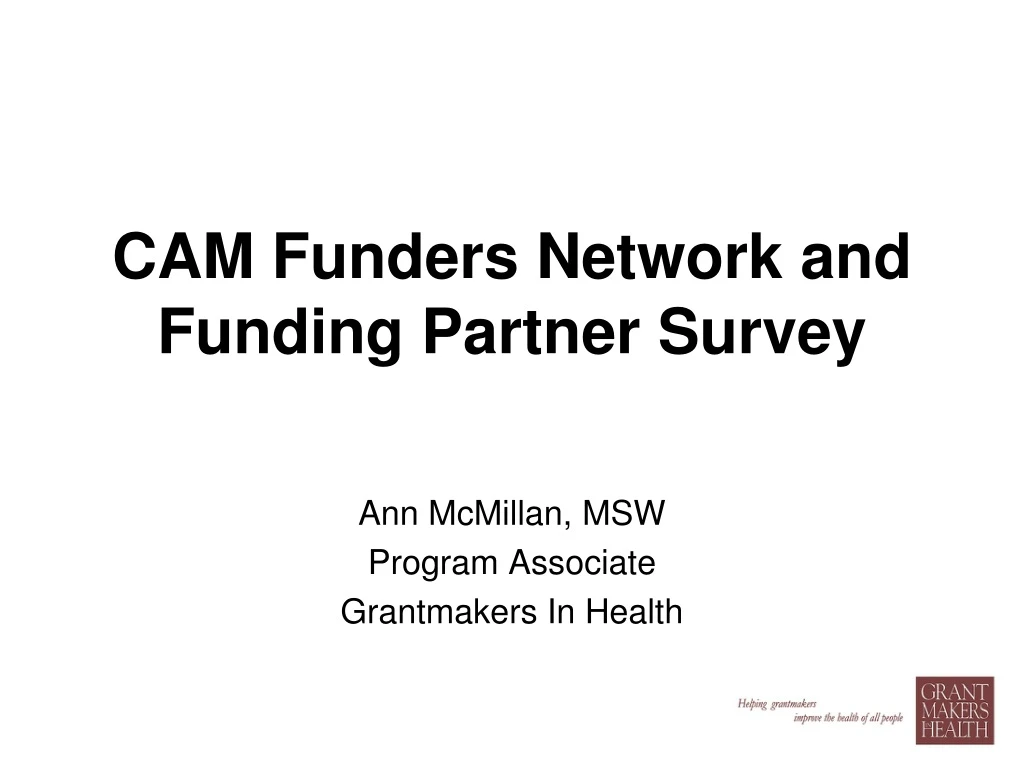 cam funders network and funding partner survey