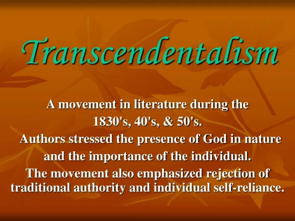 Transcendentalism