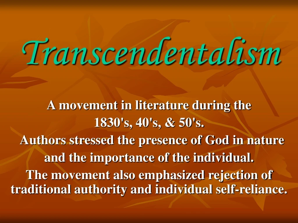 transcendentalism