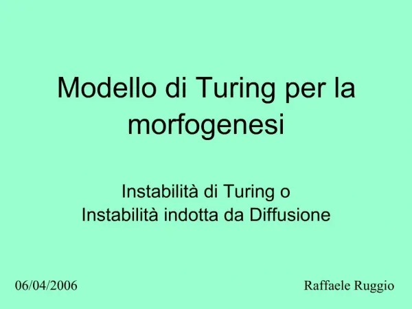 Modello di Turing per la morfogenesi