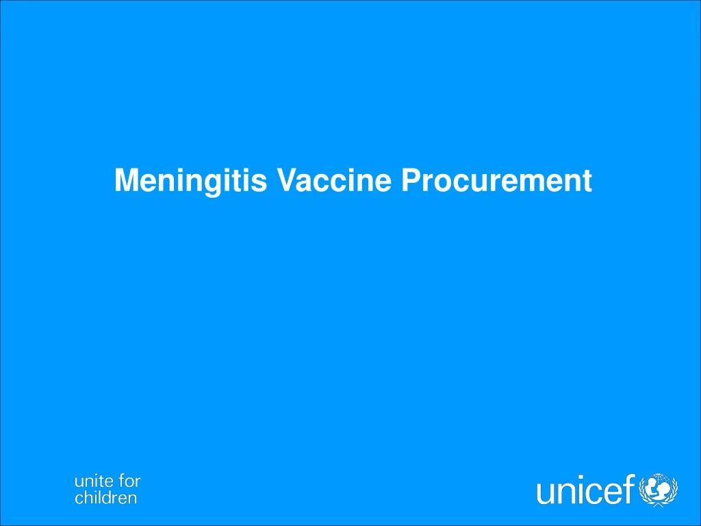 meningitis vaccine procurement