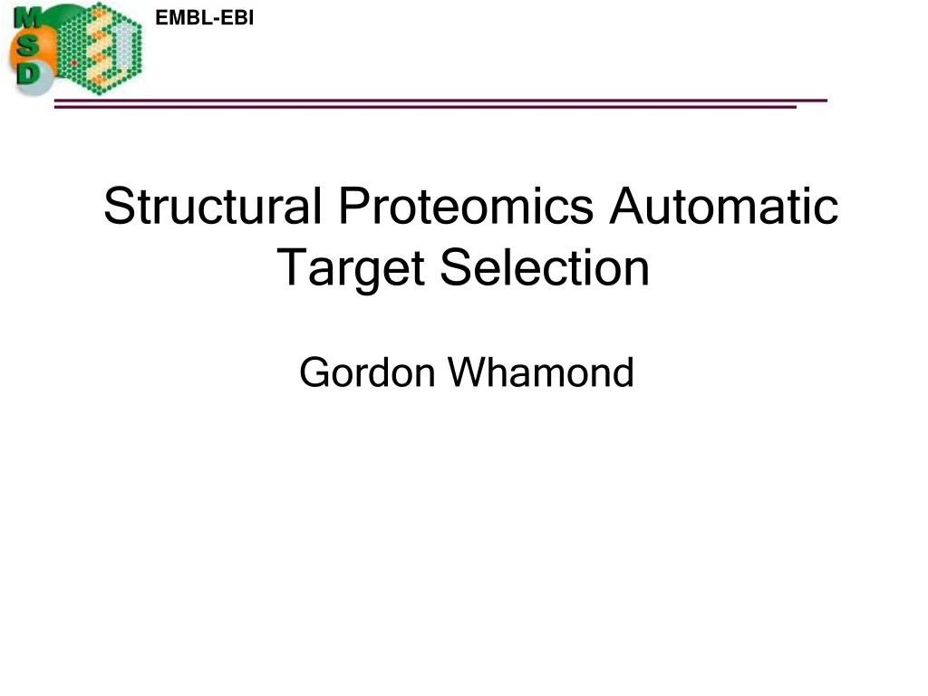 structural proteomics automatic target selection