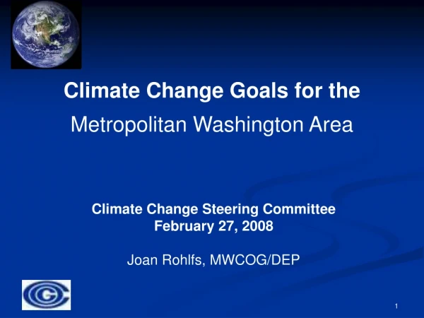Climate Change Goals for the Metropolitan Washington Area