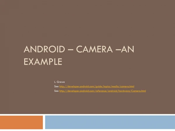 Android – Camera –an Example