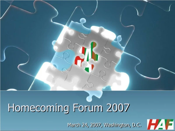 Homecoming Forum 2007