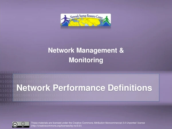 Network Performance Definitions