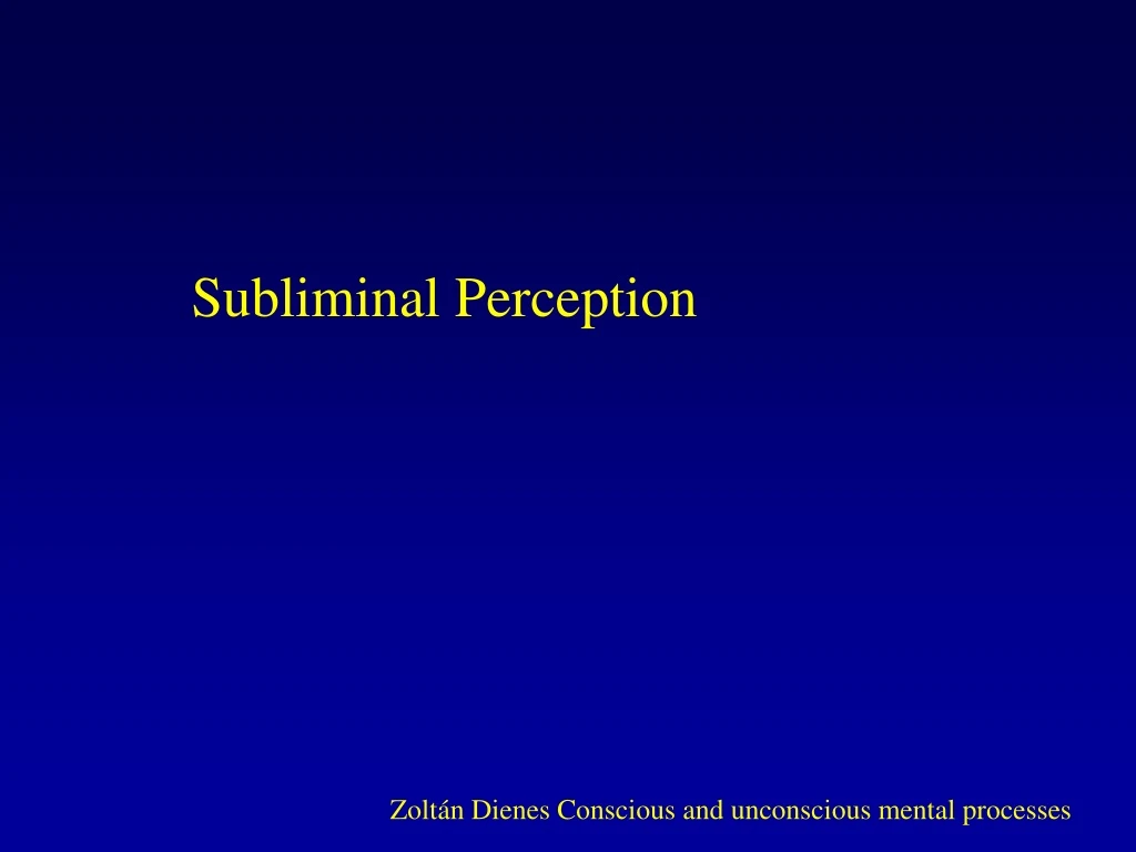 subliminal perception