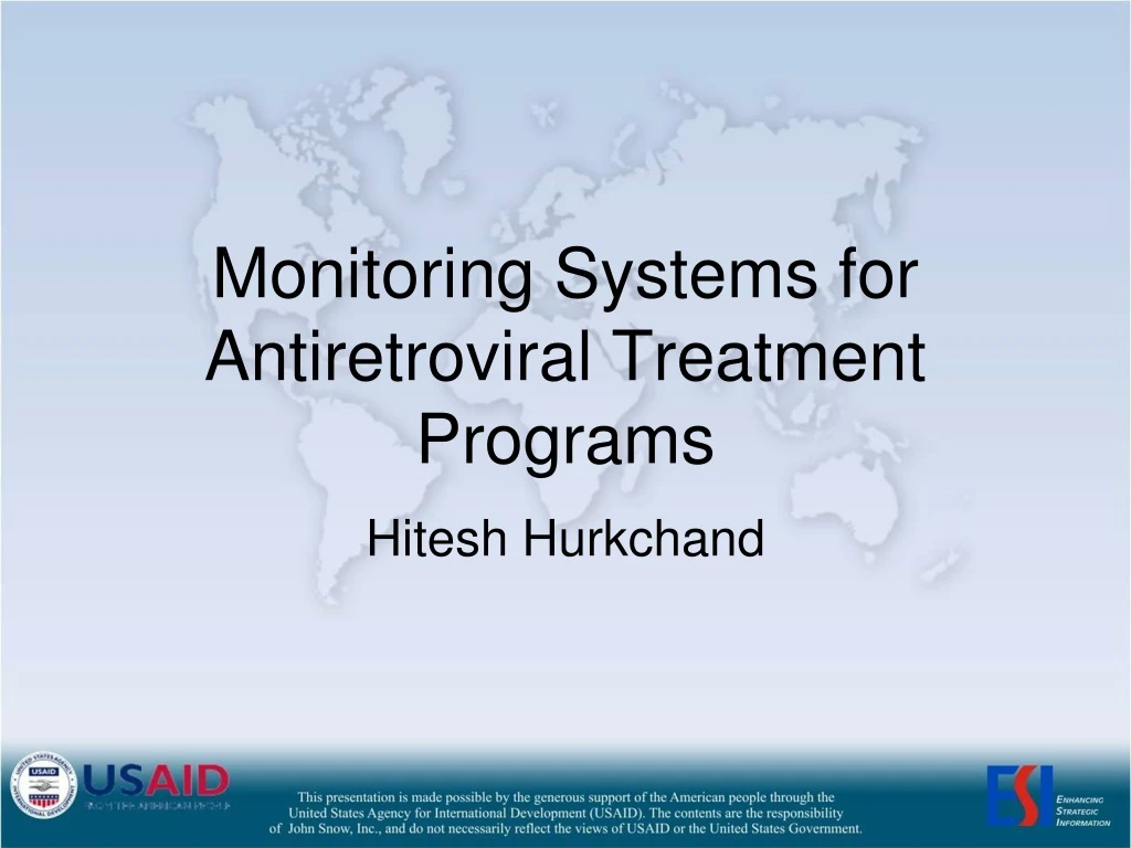 monitoring systems for antiretroviral treatment programs