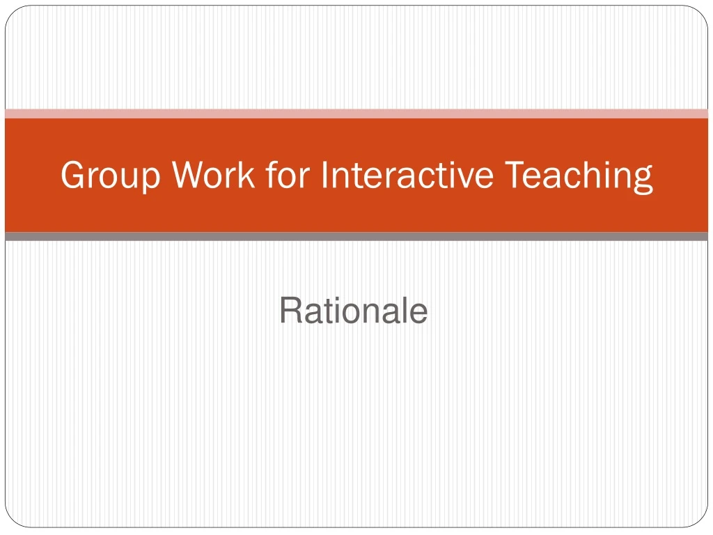 group work for interactive teaching