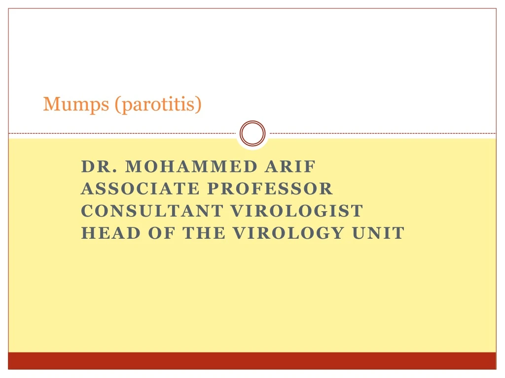 mumps parotitis