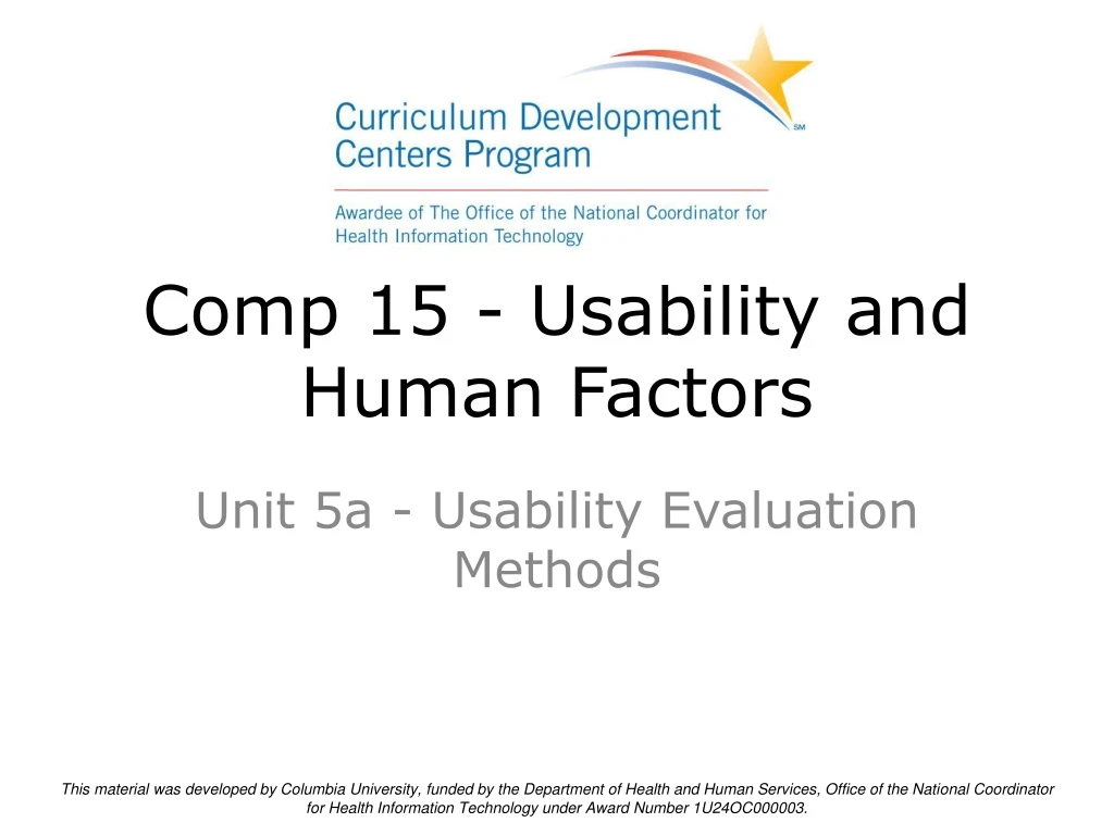 comp 15 usability and human factors