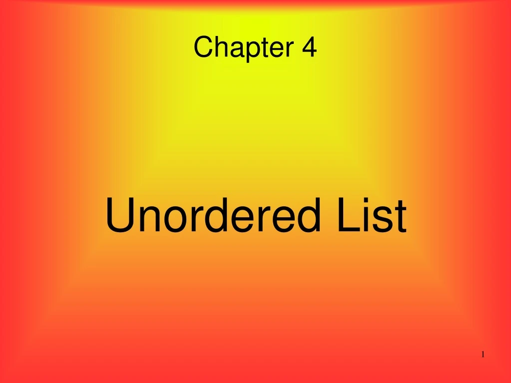 unordered list