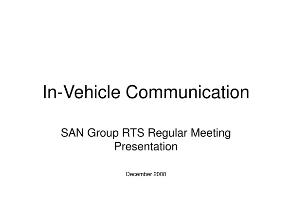 In-Vehicle Communication
