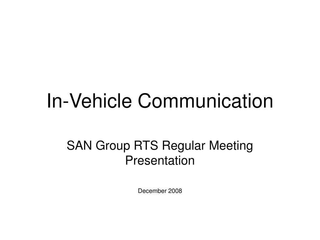 in vehicle communication