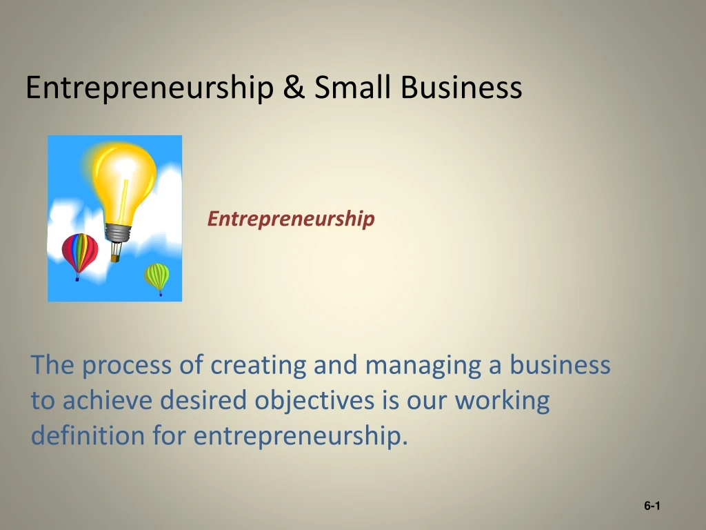 entrepreneurship small business