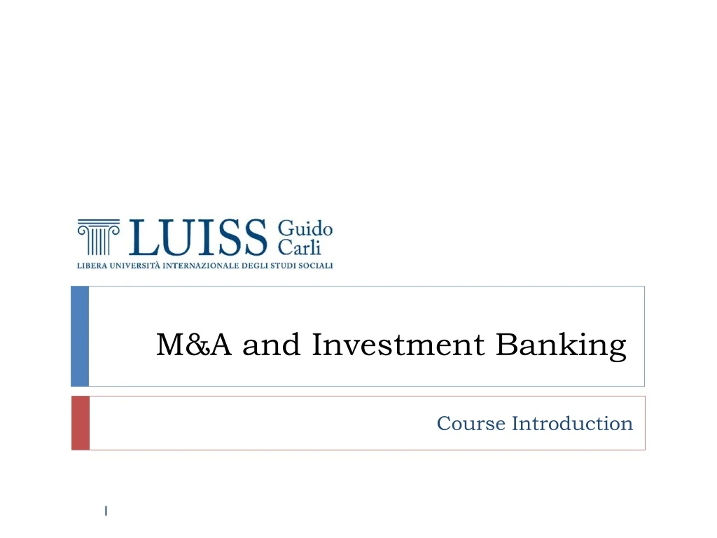 m a and investment banking