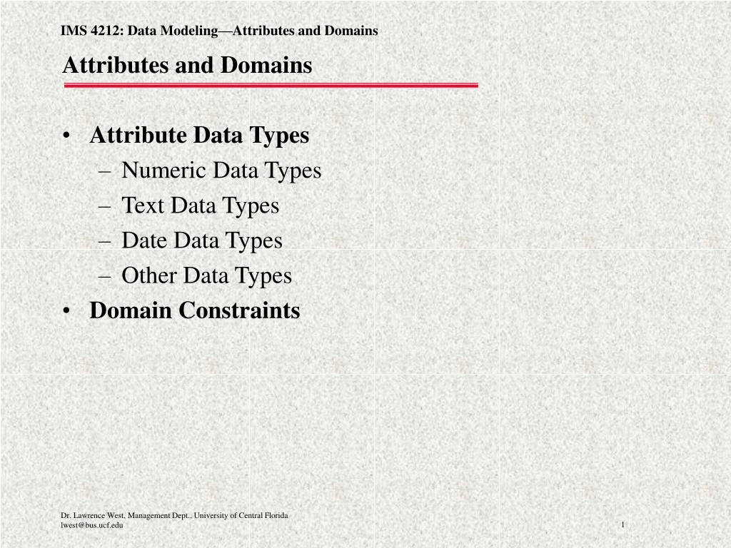 attributes and domains
