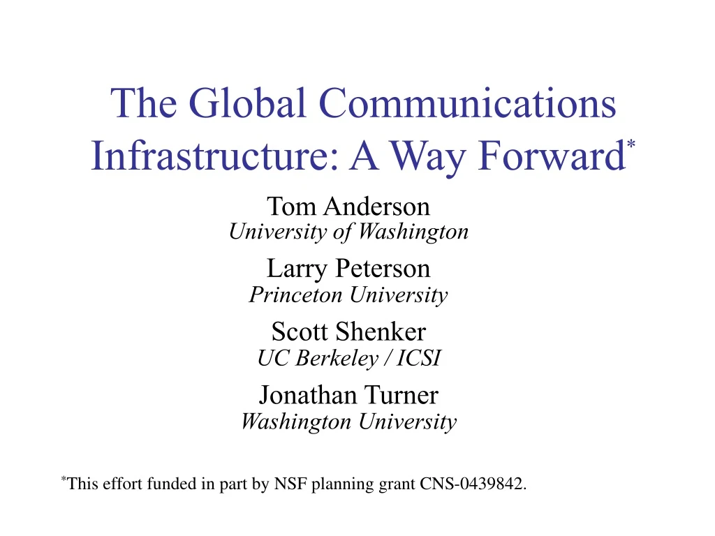 the global communications infrastructure