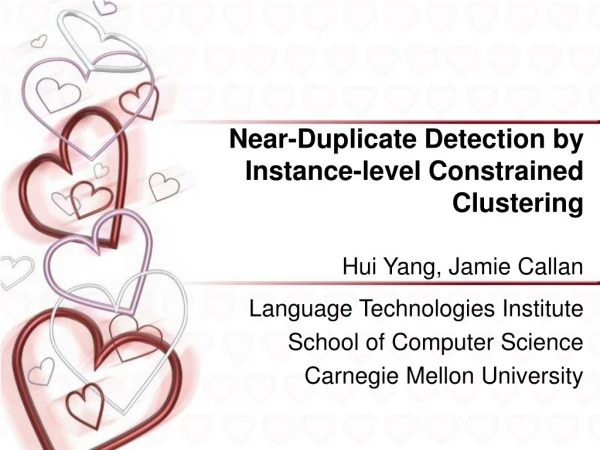 Near-Duplicate Detection by Instance-level Constrained Clustering