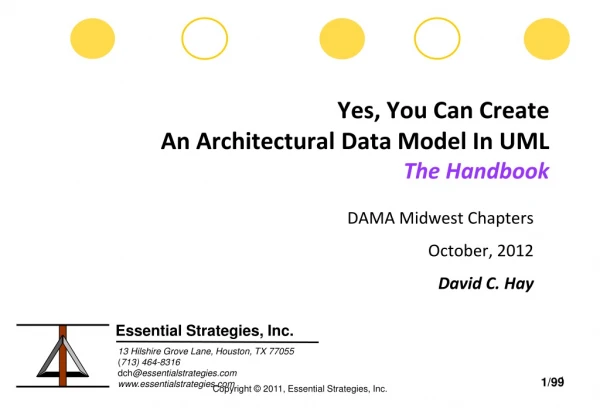 Yes, You Can Create  An Architectural Data Model In UML The Handbook