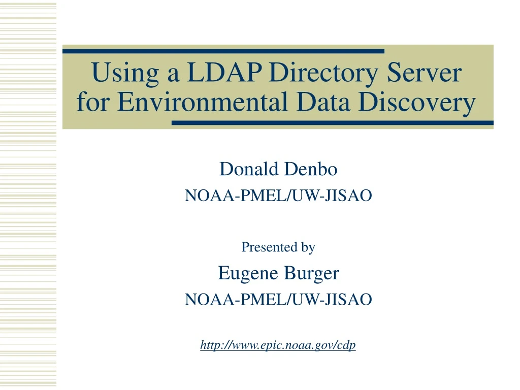 using a ldap directory server for environmental data discovery