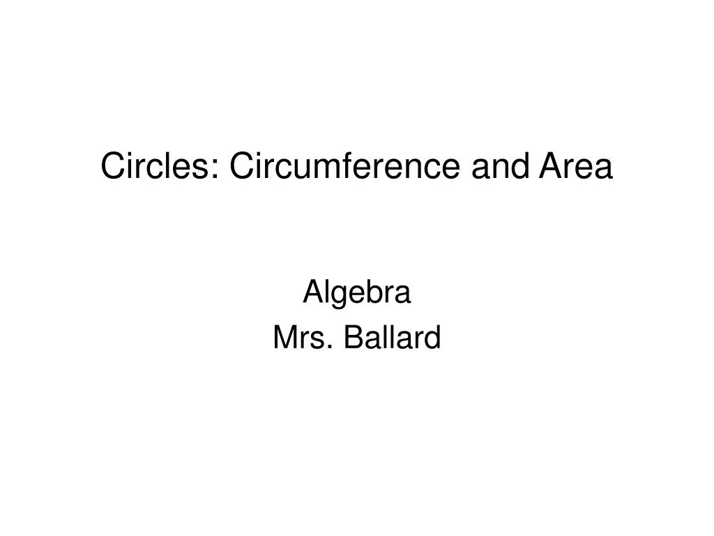 circles circumference and area