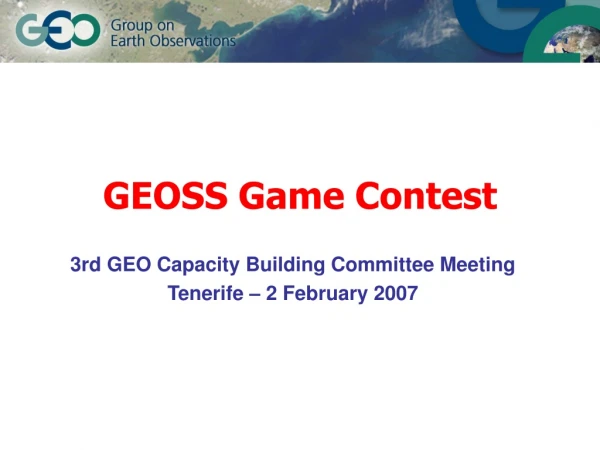 GEOSS Game Contest
