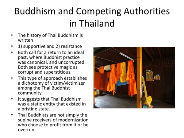 Buddhism and Competing Authorities in Thailand