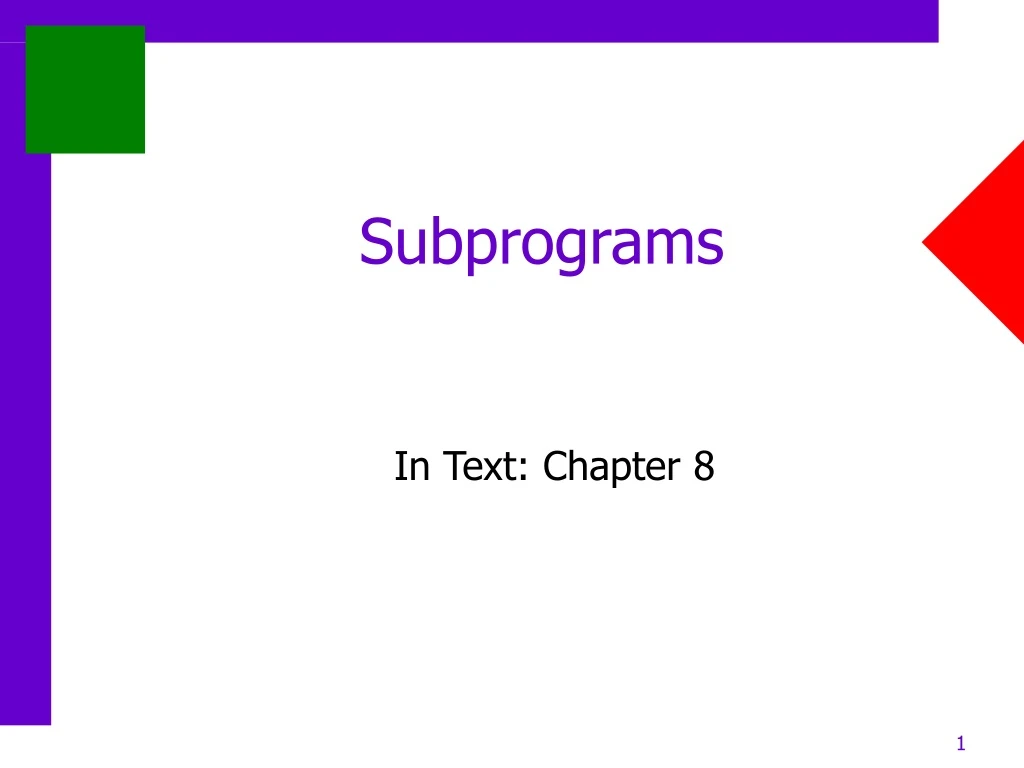 subprograms