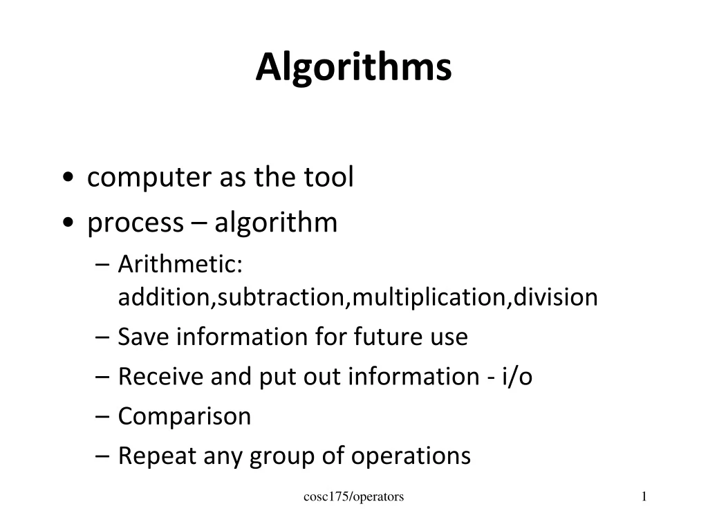 algorithms