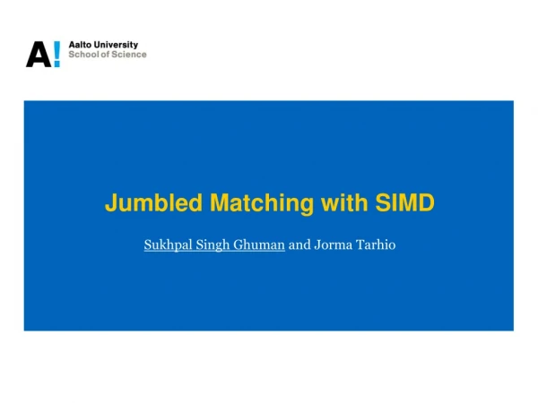 Jumbled Matching with SIMD