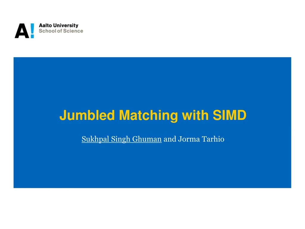 jumbled matching with simd