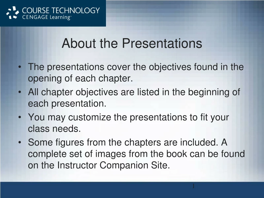 about the presentations