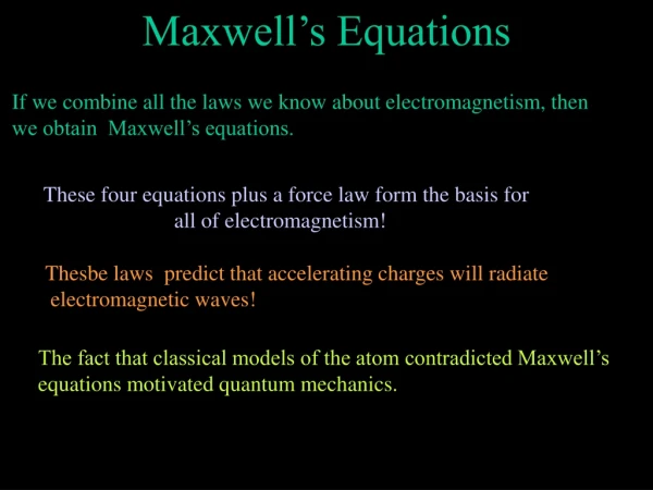 Maxwell’s Equations