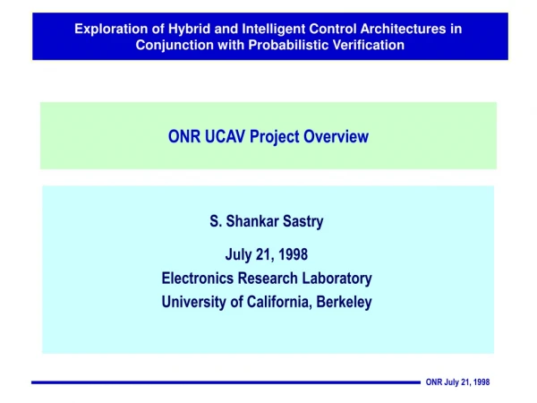 ONR UCAV Project Overview