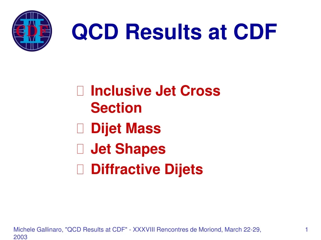 qcd results at cdf